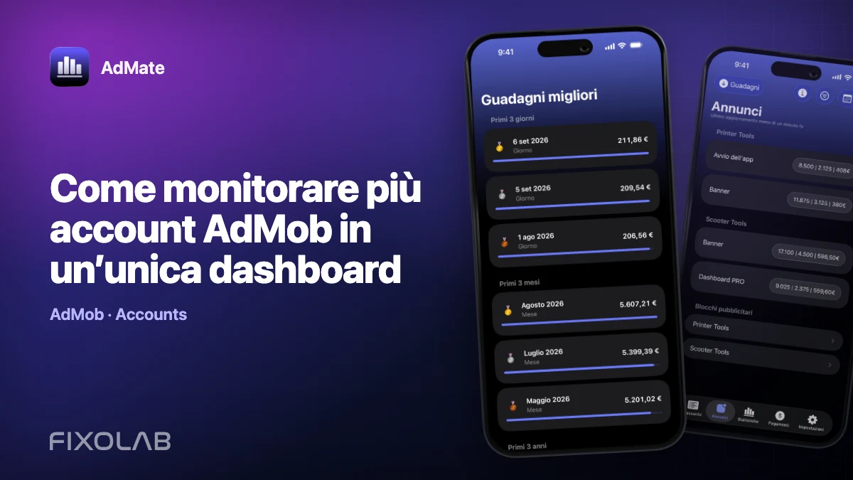 Come monitorare più account AdMob in un’unica dashboard