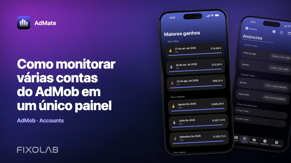 Como monitorar várias contas do AdMob em um único painel