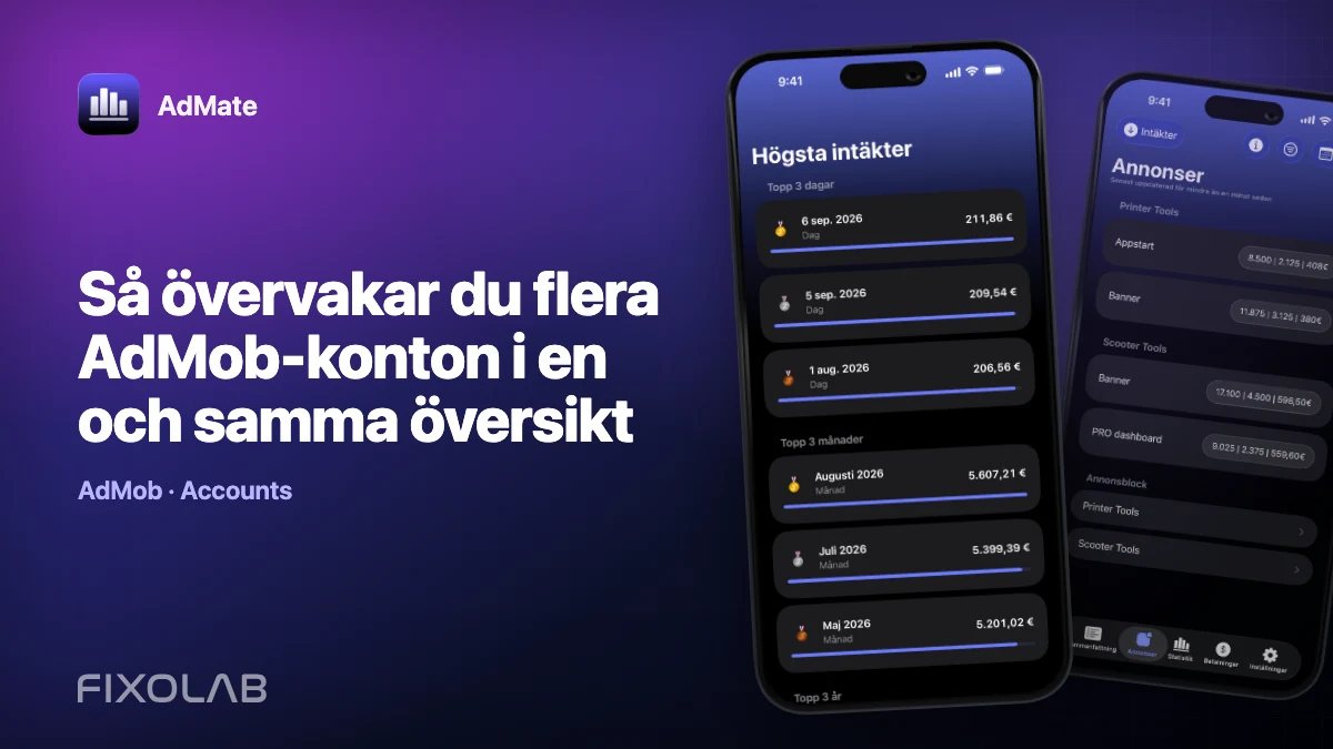 Så övervakar du flera AdMob-konton i en och samma översikt