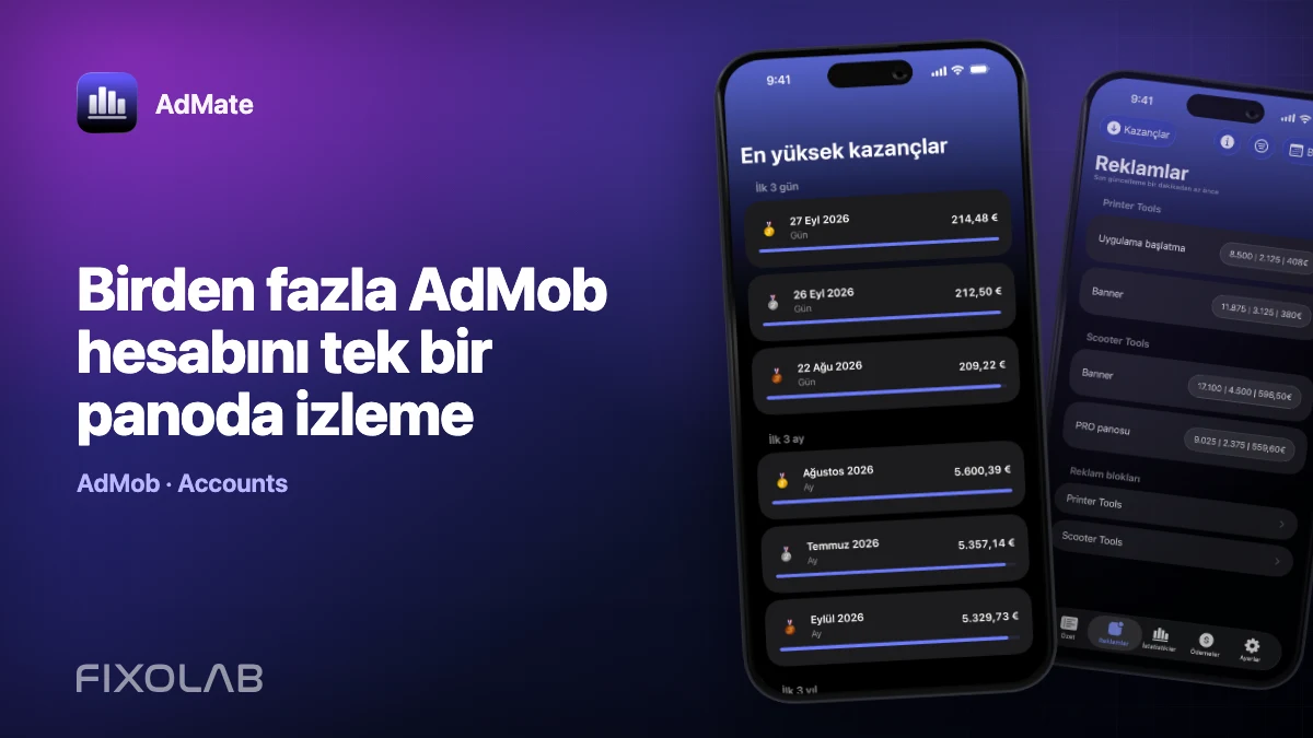 Birden fazla AdMob hesabını tek bir panoda izleme