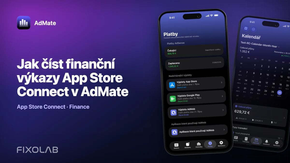 Jak číst finanční výkazy App Store Connect v AdMate