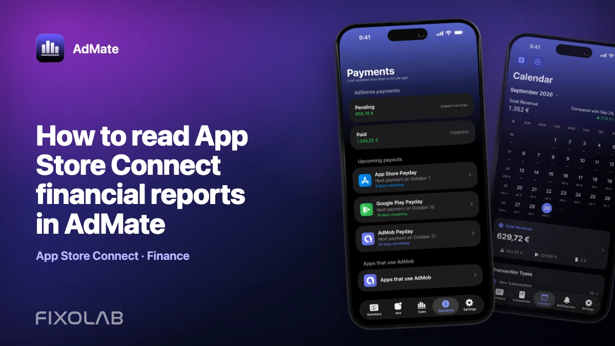 How to read App Store Connect financial reports in AdMate How to read App Store Connect financial reports in AdMate