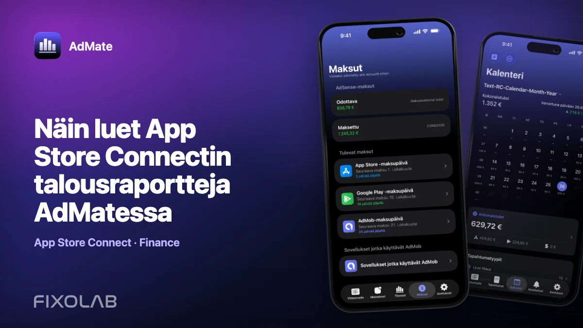 Näin luet App Store Connectin talousraportteja AdMatessa Näin luet App Store Connectin talousraportteja AdMatessa