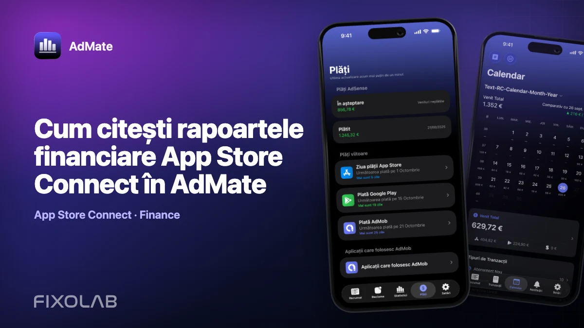 Cum citești rapoartele financiare App Store Connect în AdMate Cum citești rapoartele financiare App Store Connect în AdMate