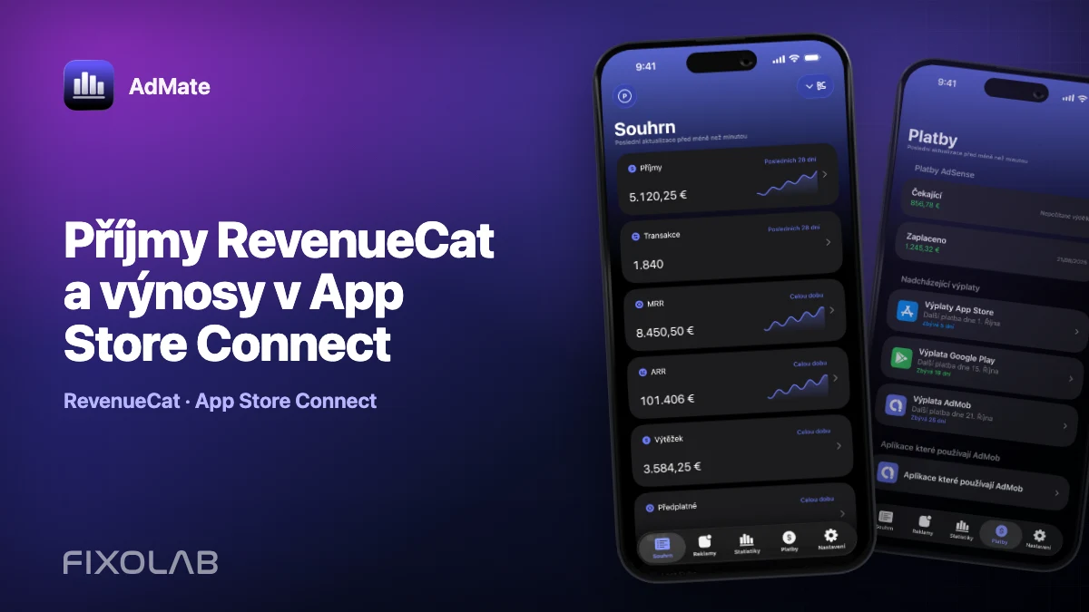 Příjmy RevenueCat a výnosy v App Store Connect