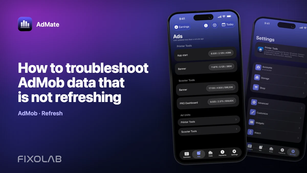 How to troubleshoot AdMob data that is not refreshing