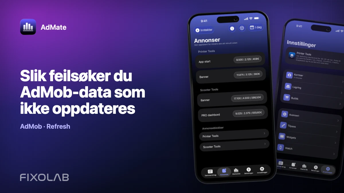 Slik feilsøker du AdMob-data som ikke oppdateres
