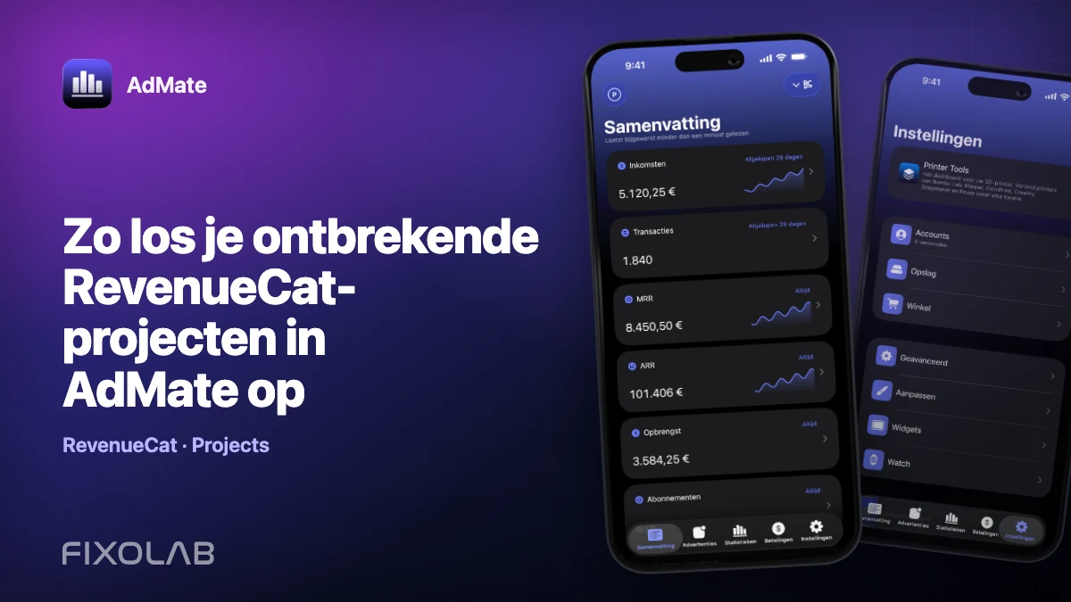 Zo los je ontbrekende RevenueCat-projecten in AdMate op Zo los je ontbrekende RevenueCat-projecten in AdMate op