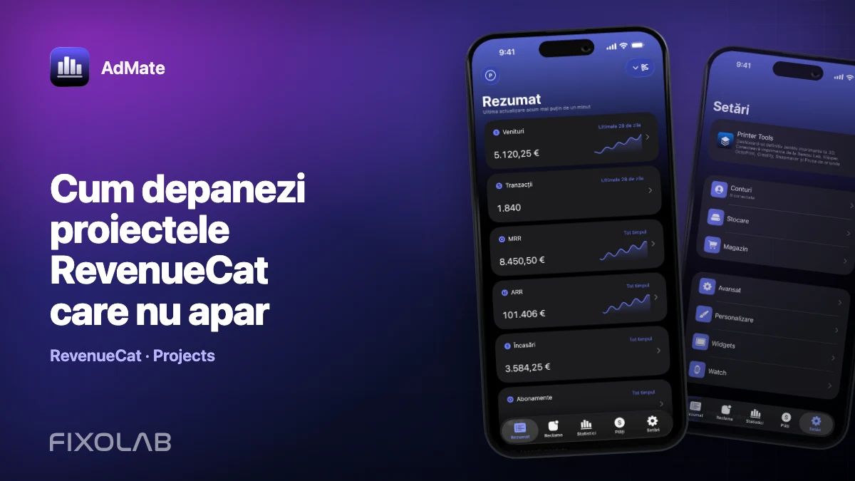 Cum depanezi proiectele RevenueCat care nu apar Cum depanezi proiectele RevenueCat care nu apar