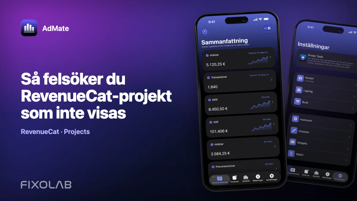 Så felsöker du RevenueCat-projekt som inte visas