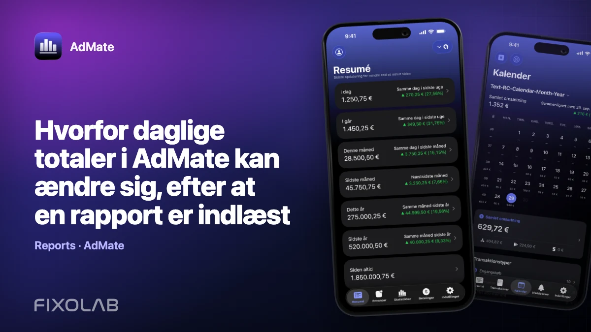Hvorfor daglige totaler i AdMate kan ændre sig, efter at en rapport er indlæst Hvorfor daglige totaler i AdMate kan ændre sig, efter at en rapport er indlæst