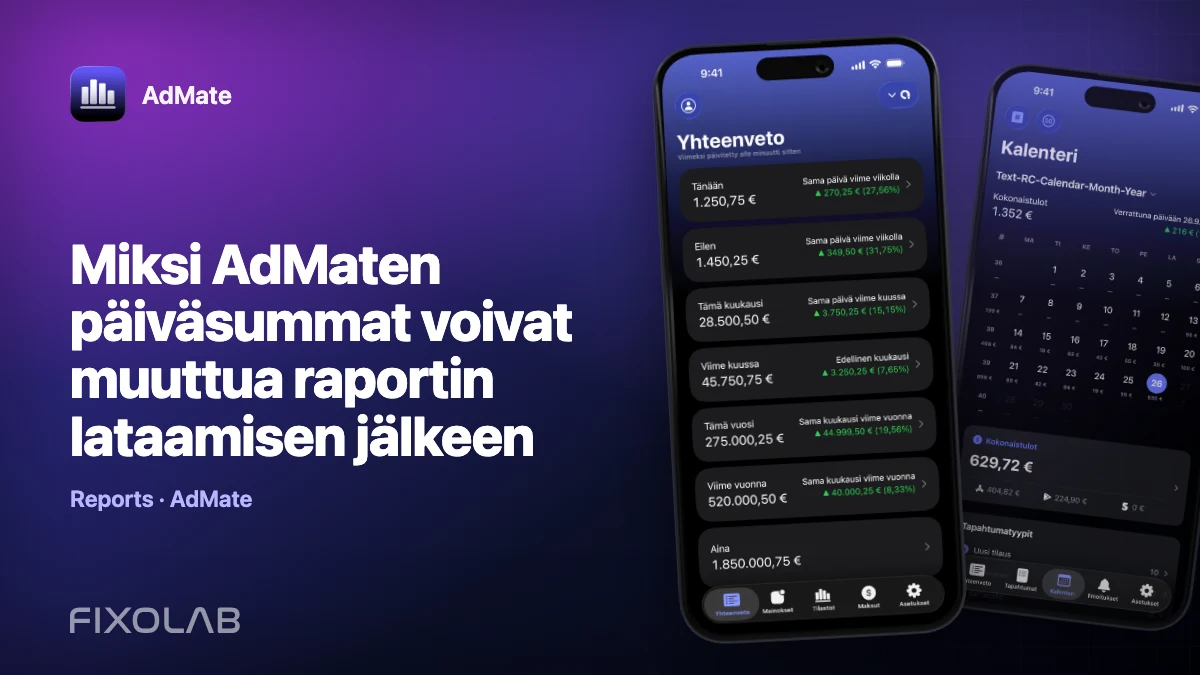 Miksi AdMaten päiväsummat voivat muuttua raportin lataamisen jälkeen