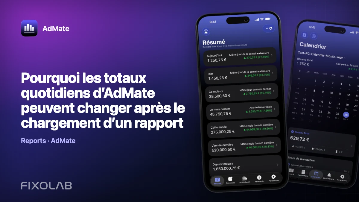 Pourquoi les totaux quotidiens d’AdMate peuvent changer après le chargement d’un rapport
