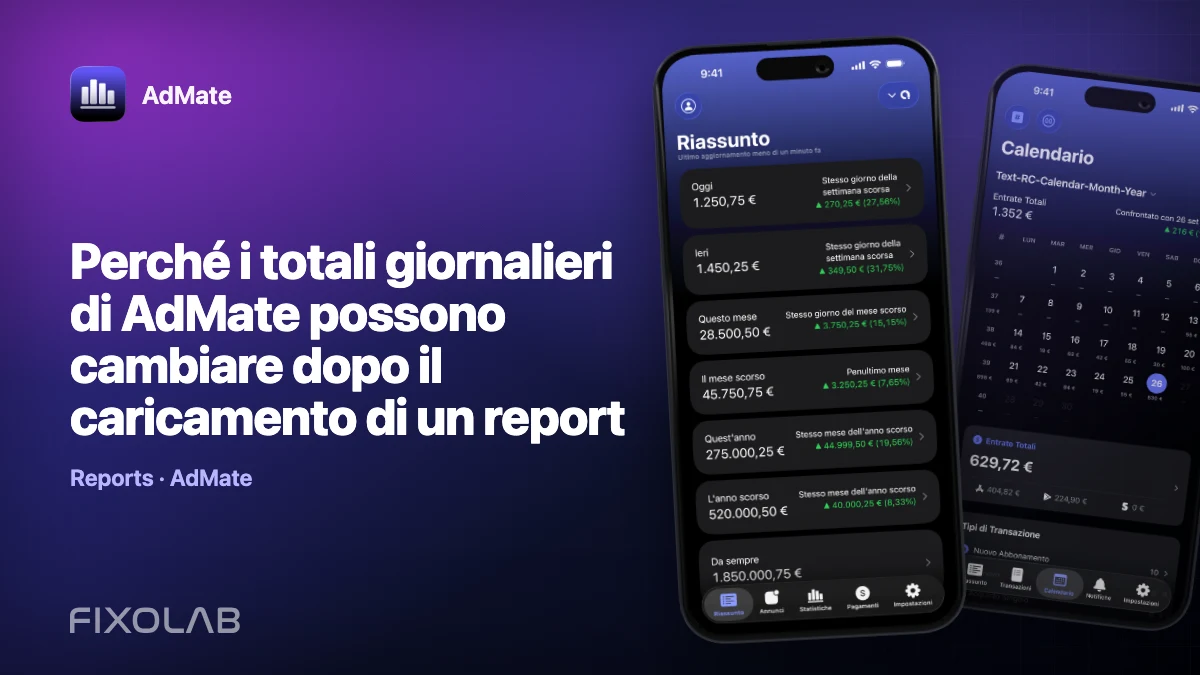 Perché i totali giornalieri di AdMate possono cambiare dopo il caricamento di un report