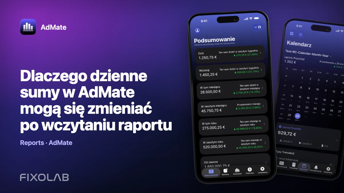 Dlaczego dzienne sumy w AdMate mogą się zmieniać po wczytaniu raportu